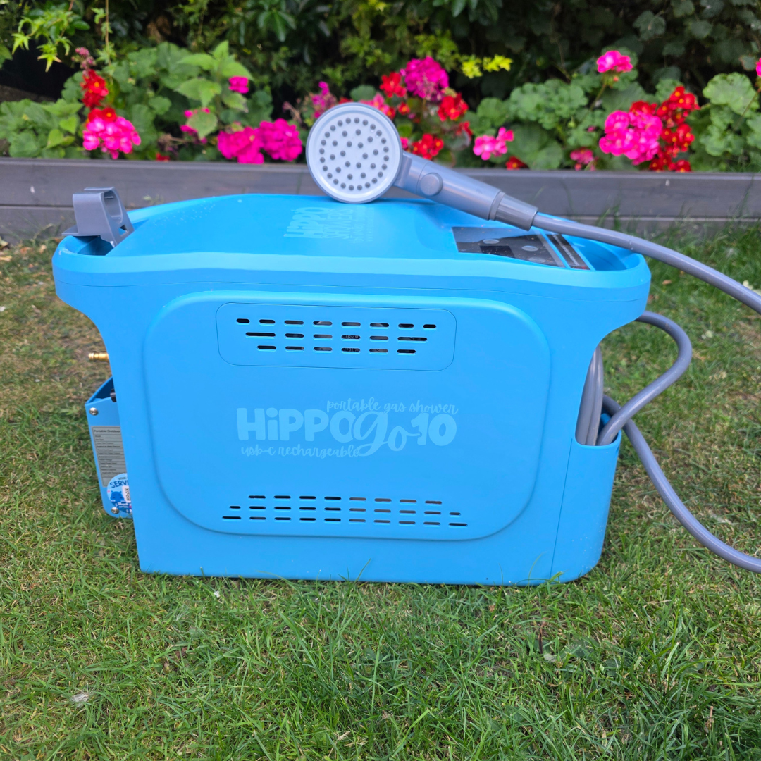 Portable Pumped Dog Shower Hippo Go-10 - Instant HOT water anywhere!