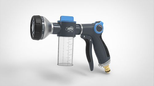High-pressure washer gun with adjustable nozzle on a white background