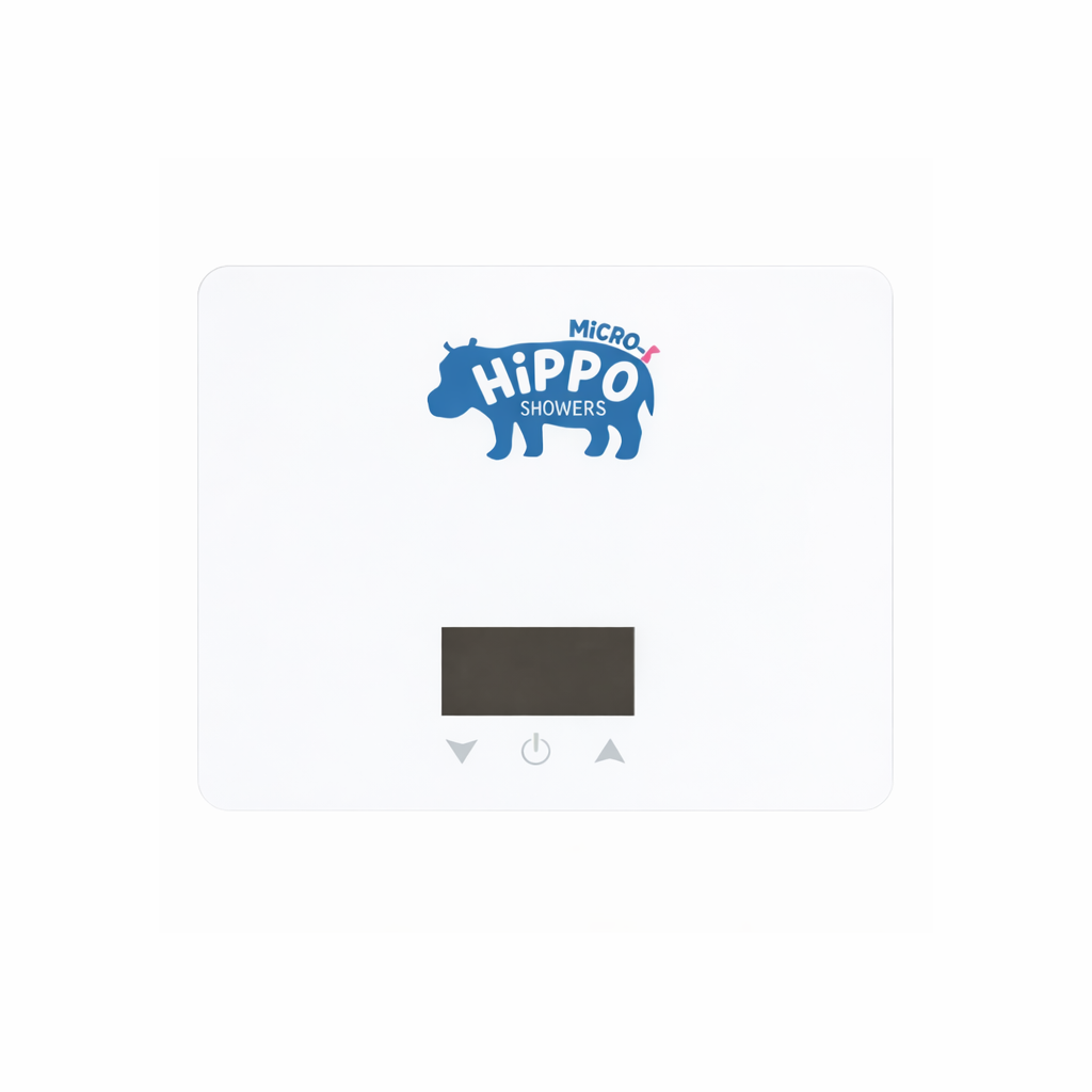 White Micro-E Hippo Electric Shower - 3kw - Plug In with EU PLUG